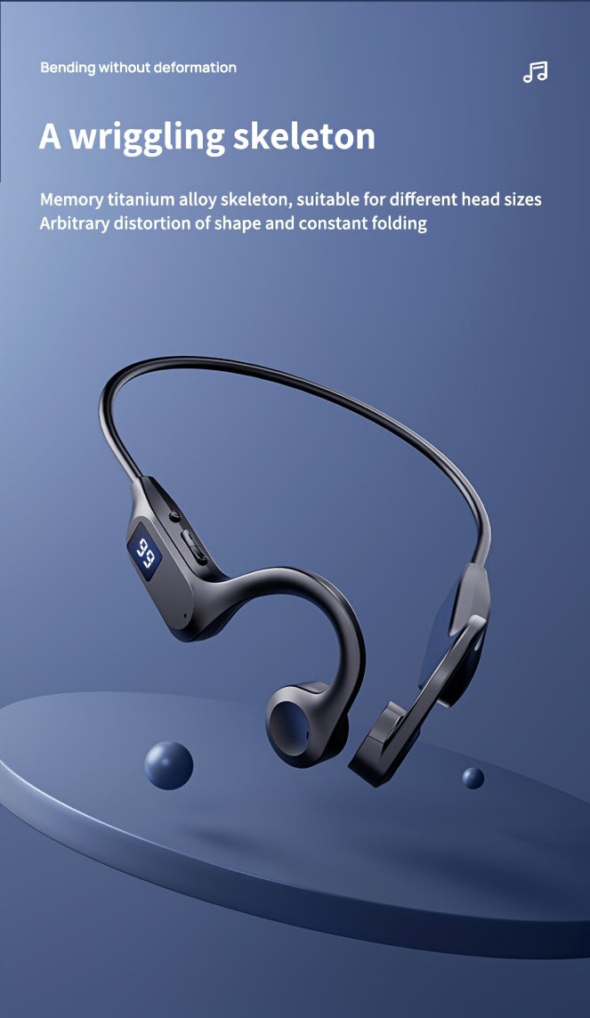 Menzluio Open Sports Headphones with Microphone, Sports Headphones with A Long Battery Life Of 15 Hours True Wireless Headphones, Suitable for Running, Exercising, Cycling