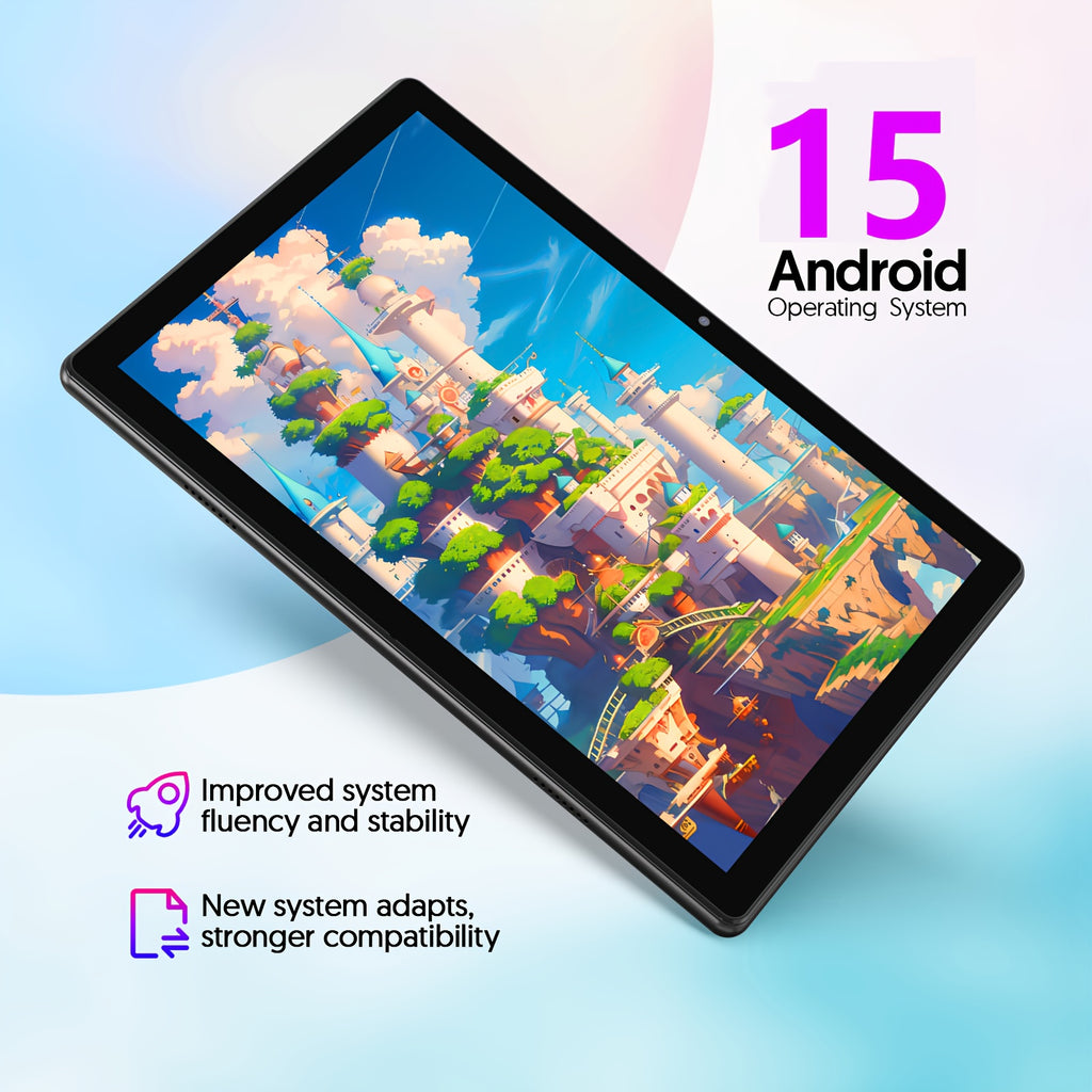 Android 15 Tablet Latest Tablets, 10 Inch Tablet 12(3+9)GB RAM 64GB ROM 1TB Expand, 6000mAh Battery 2 In 1 Tablet With Optional Keyboard, Case, Stylus, 4-Core Tablet PC, WiFi, 2MP+8MP Dual Camera, 1280 * 800 FHD IPS Screen
