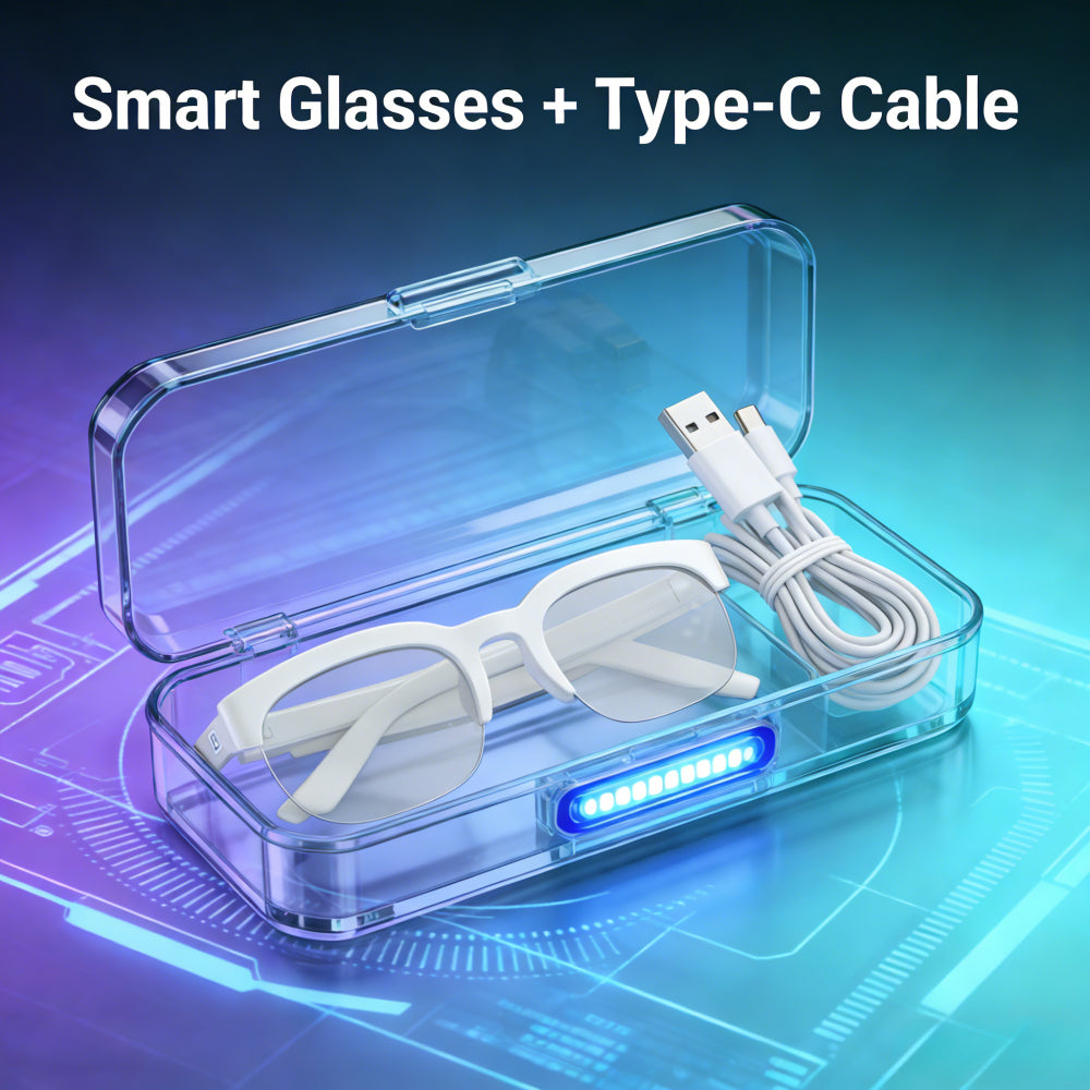 2026 New AI Smart Glasses, These Glasses Offer Real-Time Translation Across Various Languages. They Are Innovative Audio Glasses Featuring Integrated Microphones And Speakers, Designed For Wireless Music Playba Mother'sDayGifts