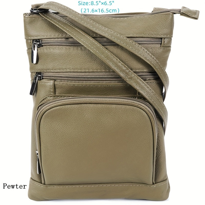 Genuine Leather Shoulder Bag, Super Soft First-layer Cow Leather Crossbody Bag, Multi-functional Smartphone And Computer Storage Bag, 3 Sizes And Many Colors