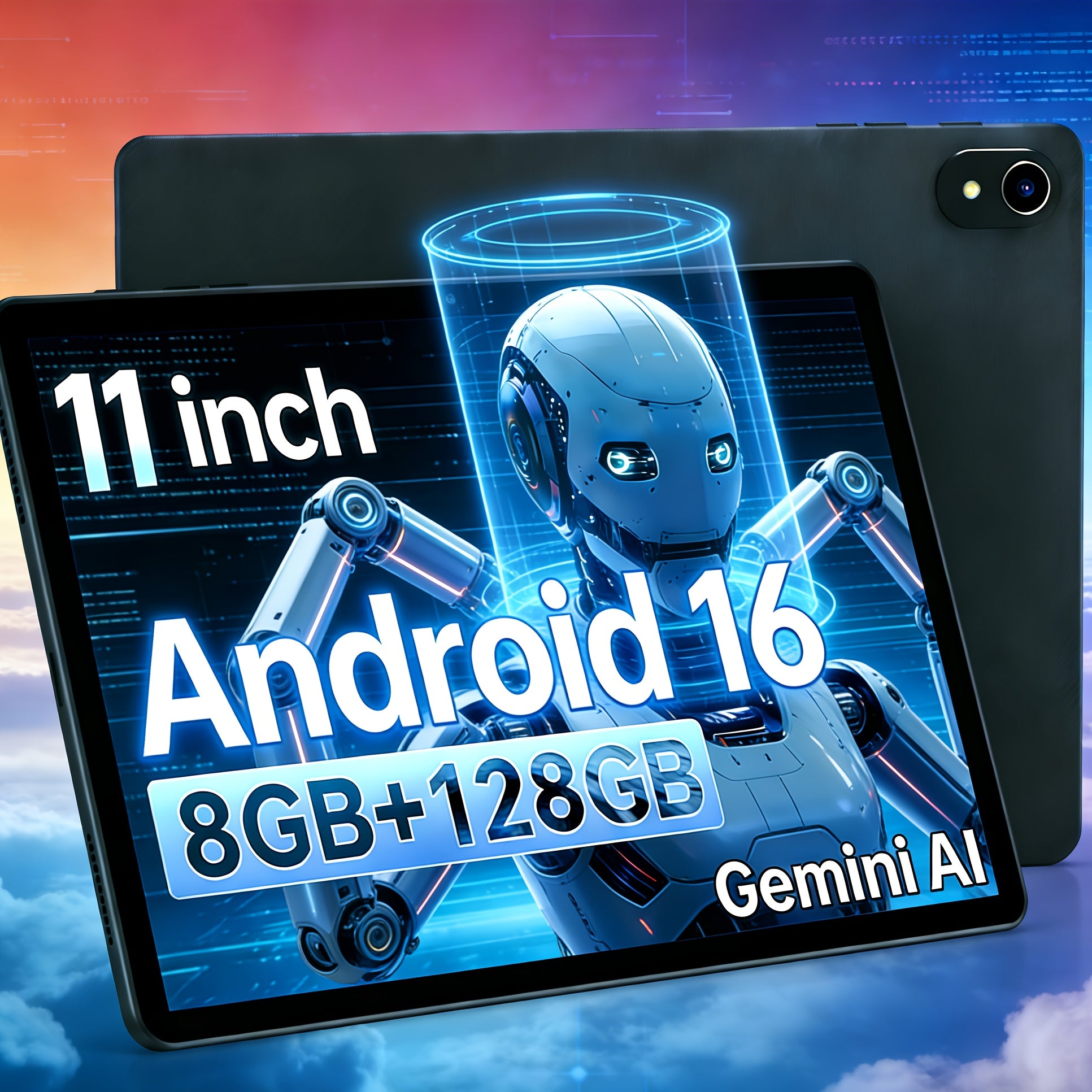 [Perfect Holiday Gift] 11/10.1" Android 16 Business Tablet - 2026'S Hot Model | Gemini AI | (4+4)GB RAM+128GB ROM/(4+4)GB RAM+64GB ROM | Android 16/14/13 Octa-Core Powerhouse | Wifi 6 | Dual Cameras | Long-Lasting Battery | Ad-Free Zone | Perfect Holiday