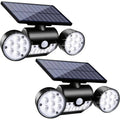 Solar Lights Outdoor, Motion Sensor Security Lights Solar Wall Lights with Dual Head Spotlights 30 LED 360°Adjustable Outdoor for Garden Garage Patio IP 65