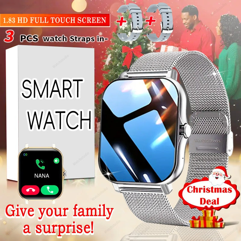 The Perfect Gift for Family And Loved Ones In 2025! A Beautiful And Elegant Smartwatch with Wireless Calling/answering, Multiple APP Message Reminders, Sports Mode, USB Rechargeable, Comes with A Metal Strap, Music Player, for Android And iPhone