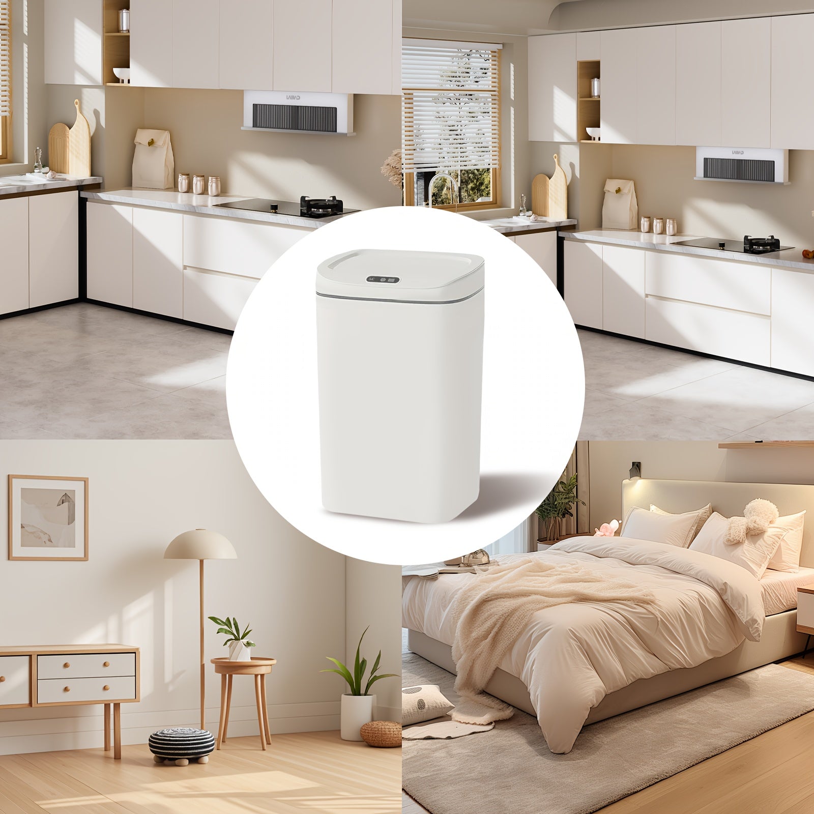 [Smart Sensor Trash Can] 2.91Gal & 4.49Gal Capacity, Smart Sensor Trash Can, Motion-Activated, Silent Close Lid, Battery Operated (AA Batteries Not Included), Perfect for Home, Office, Kitchen, RV, and Holiday Decorations