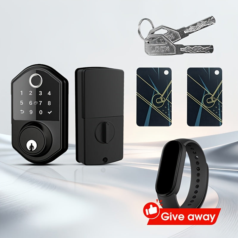 Biometric Fingerprint Smart Door Lock, Keyless Entry, Automatic Locking, Electronic Keypad , Biometric Recognition, Anti-peeping Password, Easy to Install