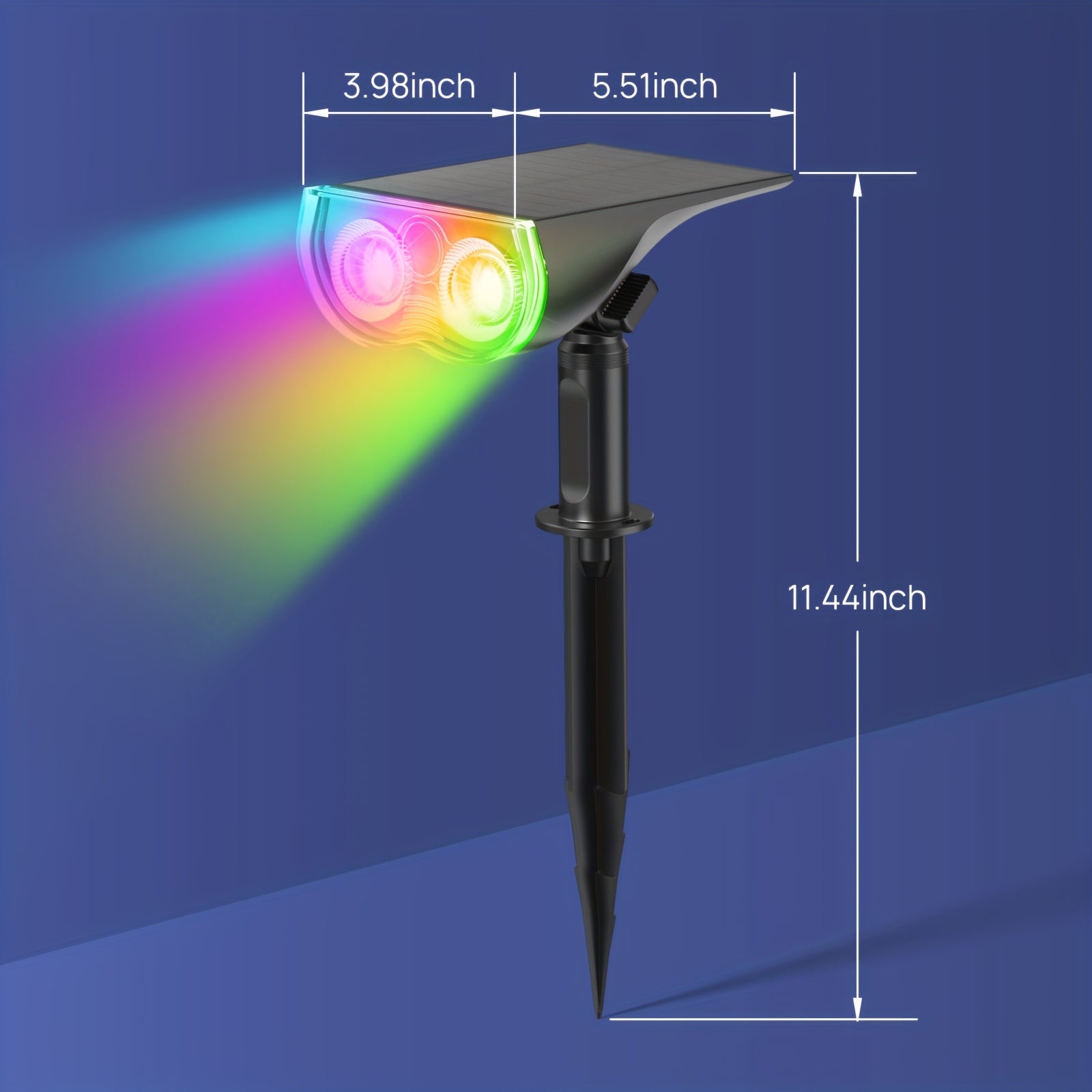Smart Solar Outdoor Lights, Smart Color Changing RGB Spotlights, Waterproof, APP/Voice Control, Cool/Warm White/Color Changing, Landscape Accent Lighting, Light Shows And Music Sync, Timer And Schedule Supported, For St. Patrick'S Day Decorations Fo