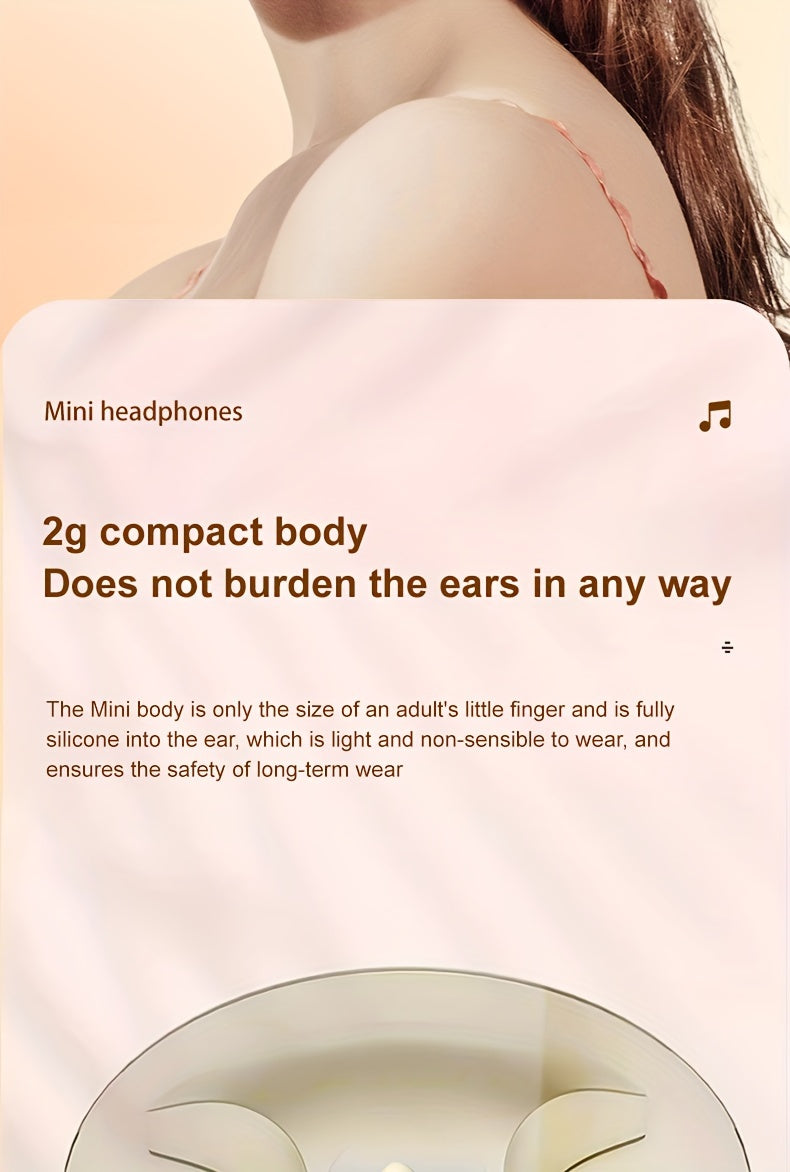 MSHUKCOE Invisible Sleeping Headphones - Ultra Small Mini In Ear Sport 6.0 Bluetooth Wireless Earphones, 6D Bass Sound Effect HIFI Music Earbuds, Low Latency, Dual Noise Reduction, And Sleep/Game Mode, Birthday Gifts for Couples, Students, And Adults