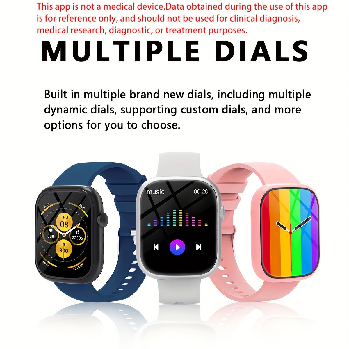 Men'S And Women'S Smartwatch | Features Sports Mode, Pedometer, Multiple Sports Modes, Non, Lcd Screen, Plastic Body, Silicone Strap, 2.01-Inch Screen Size, Battery Powered, Wireless 5.3