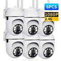 Set of 6 Featuring 1080P Full HD Clarity, Equipped with a 355-Degree Rotatable Panoramic Wireless Round Night Vision Camera, Offers Two-Way Audio, Motion Detection Capabilities, Compatible with Smartphones, USB Powered, Ideal for Home Security
