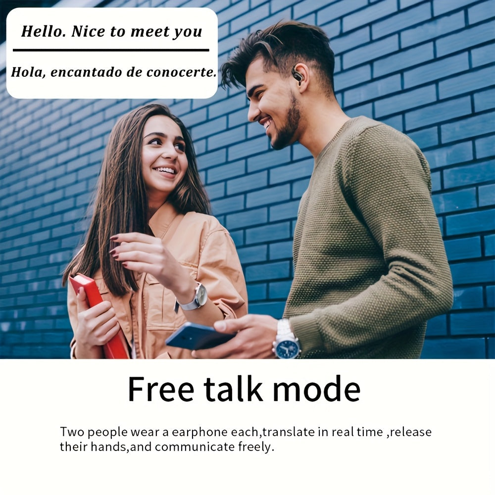 144-Language AI Translator Earbuds - 0.3s Real-Time Voice Translation, Noise Cancelling Mic & 40H Battery for Travel/Business, No Delay!Includes Headphone Storage Pouch