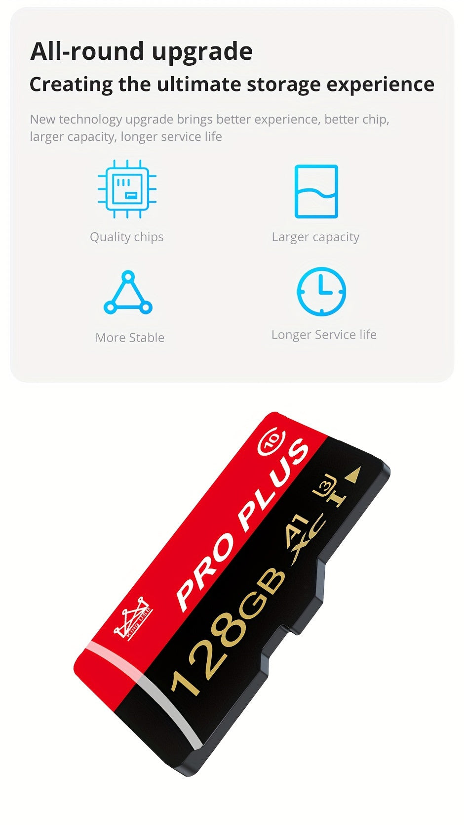 High Speed U3 C10 A1 Memory 3pcs Memory Card with Adapter, for Tablet/ Camera/ Mobile Phone/ Camera/ Car Audio/ Game Console, Store Your Files Securely 512MB 256MB 128MB 64MB TF Card