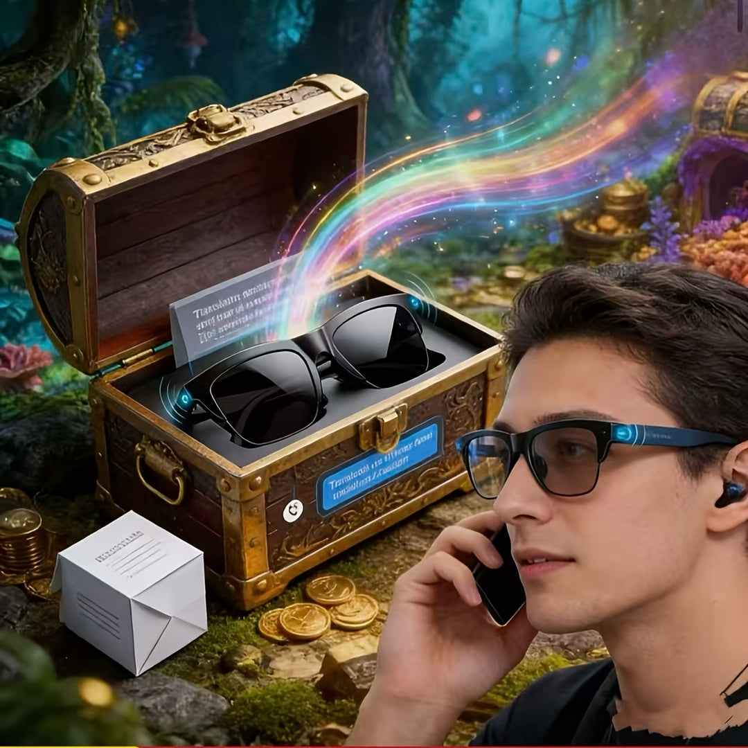 The AI-powered Translation Glasses Feature Stylish Glass Lenses And Are Equipped With A Powerful AI Translation System. They Support Real-time Translation And Summary Of Meeting Notes, High-speed WiFi Transmission, And Are Suitable For Various Occas