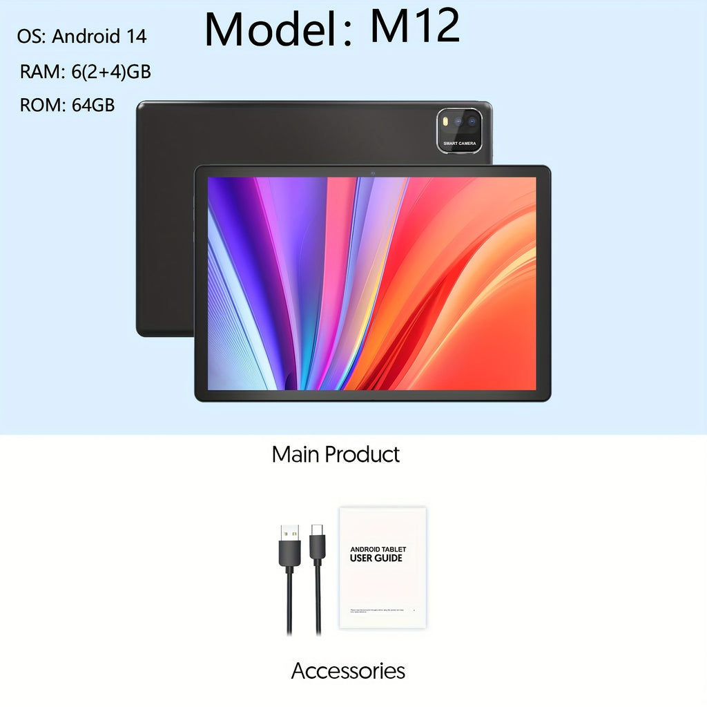 2 In 1 Tablet With Optional Keyboard Case Mouse Stylus, Quad-Core CPU 10 Inch Tablet Android 13 Tablets/Android 14 Tablets, 4(2+2)GB RAM+64GB ROM/ 6(2+4)GB RAM+64GB ROM, 1TB TF Expandable Tableta, 6000mAh Battery, 2MP+8MP Dual Camera, WiFi 1280*800