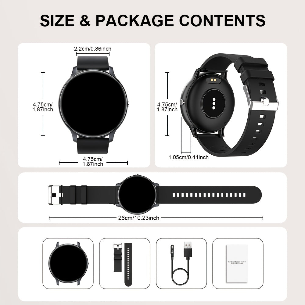 GWENLAND Smart Watch Compatible for with SIM-Free Wireless Calling, Music Control, IP68 Fitness Tracker Smartwatch, Step Counter/Pedometer, Distance Meter, 100+ Sport Modes, Rechargeable Battery, Compatible for Smartphone