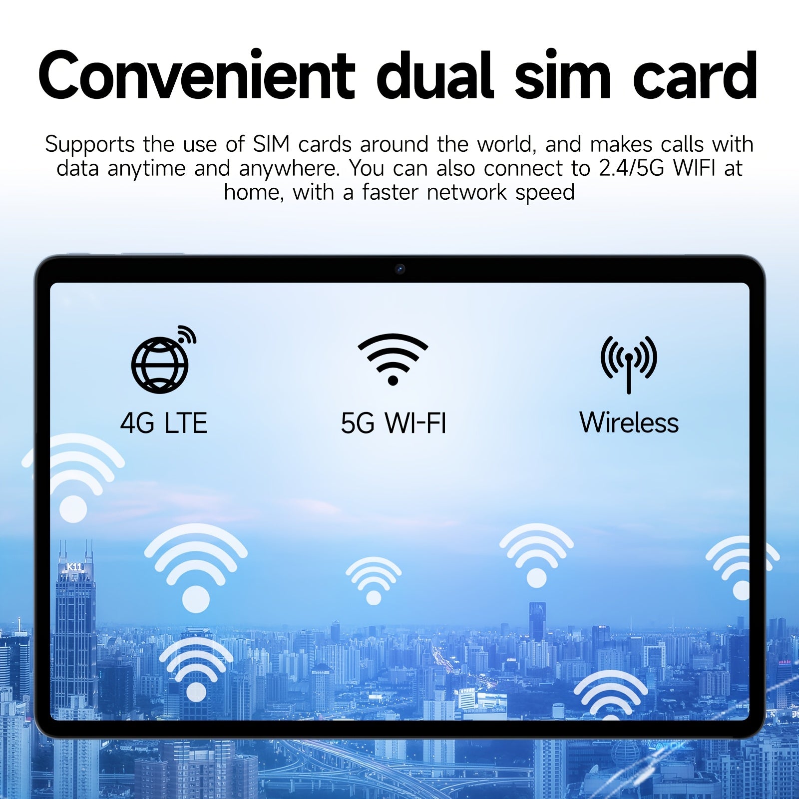 Android 14 Tablet with 4G LTE, Dual SIM Card Support for Calls, 12GB ROM, 128GB RAM, 1TB Expandable Storage Via Micro SD Card, Octa-Core T606 Chip, Entertainment, Office, and Gaming Tablet, 5G WiFi, 10.1-inch Incell Display, 0.1s Face Recognition.