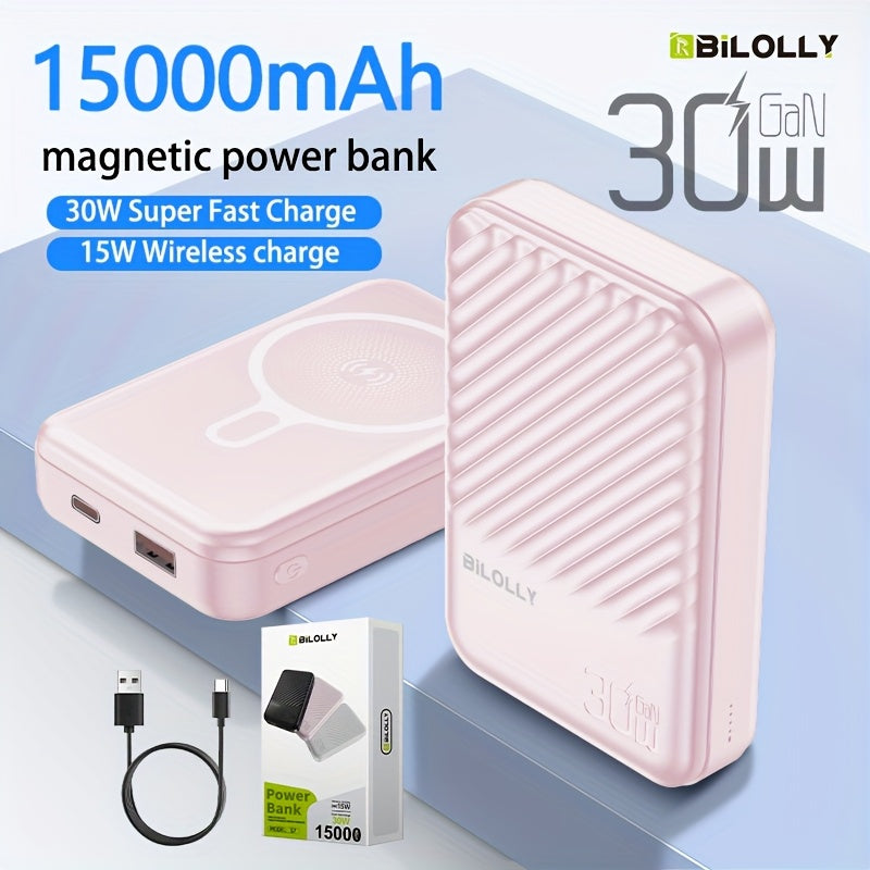 10000/5000Mah Power Bank Portable Wireless Charger, 22.5W PD And QC Fast Charging, Magnetic Wireless Charging Pack, USB Type-C, LED Power Display, Rechargeable Lithium Polymer Battery for Android/Iphone Devices
