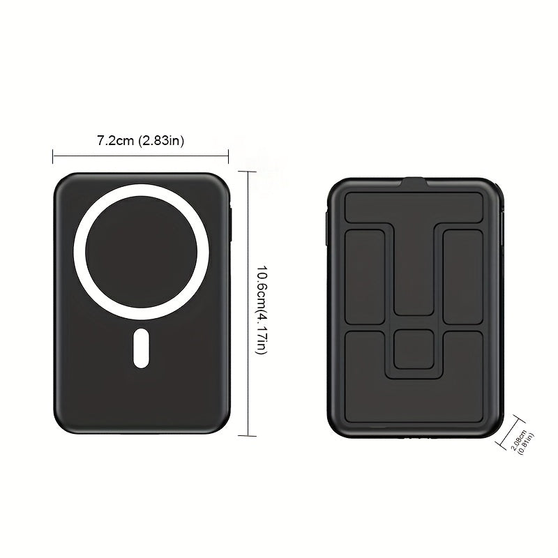 Power Bank Mini, Super Fast Charging PD22.5W Wireless Charging 15W Magnetic Fast Charging, Built-in 2 Cables with Stand And Digital Display Battery Level, 10000mAh, Universal USB Portable, Suitable for Airplane Travel Mobile Phone