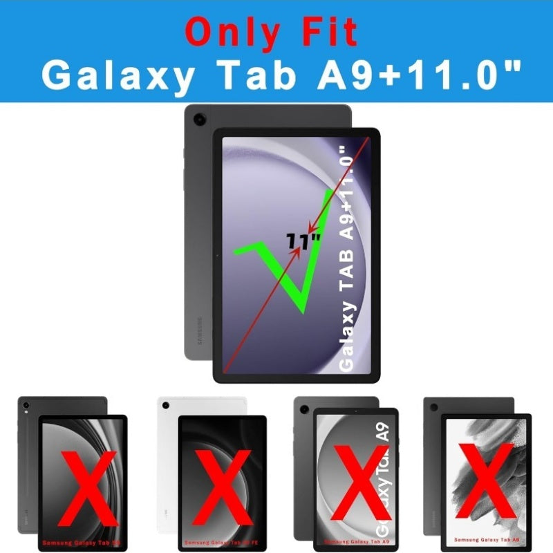 for Samsung Galaxy Tab A9 Plus 11 inch (SM-X210/X215/X216/X218) Tablet Case with DetachableUSB-C touch keyboard - Magnetic Cover, Pen Slot & Keyboard, USB, Compatible for iPad Air &macOS 6( not include tablets Only includes keyboard and tablet case)