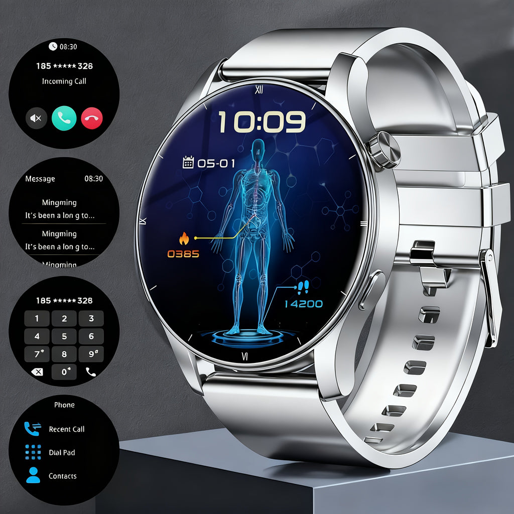 [Valentine's Day Gifts]2026Round Screen Fitness Tracker Watch | Comfortable to Wear | Running/ Cycling/ Walking Modes | Step Counter | Music Control