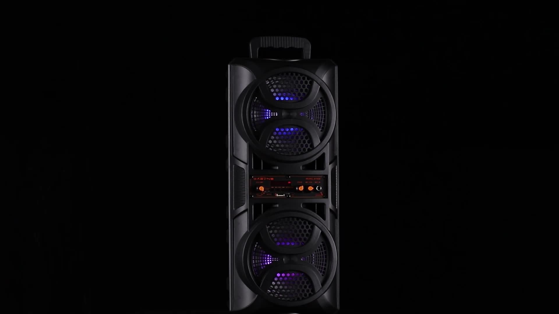 Portable Wireless PA Speaker, Bluetooth Speakers Loud Sound Powerful Subwoofer System, Support AUX USB FM Wired Microphone Audio Input, Built-in Rechargeable Battery Speaker with LED Light, Wired Microphone and Remote Control