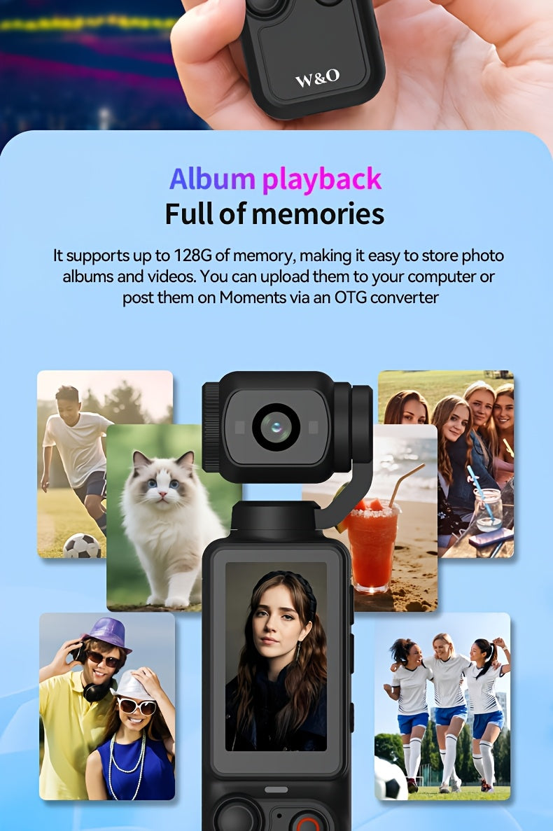 Ultra-lightweight 4-in-1 Action Camera, Supporting 1080P High-definition Video Recording, 360° Rotating Lens, Image Stabilization And One-click Recording - Compact Outdoor Camera, Suitable For Cycling, Vlog, And Drone-like Shooting Effects (compatib