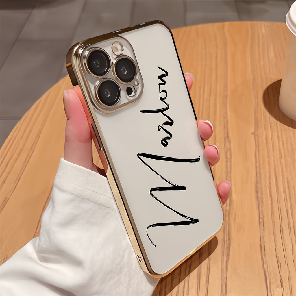Phone Case - Customizable DIY Name Phone Case Featuring Calligraphy Design, for Iphone 17, 16, 15, 14, 13, 12, 11 Pro Max Plus Air, for Samsung Galaxy S25/ S24/ S23/ S22/ S21. Transparent Printed Phone Case, Perfect Surprise Gift
