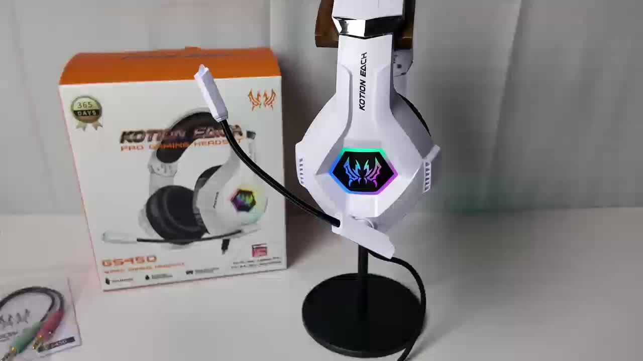 Surround Stereo GS450 Gaming Headset, Noise Cancelling Mic, LED Lights, Soft Memory Earmuffs for PS5/PS4/Xbox One/Switch/PC Mac Computer Games