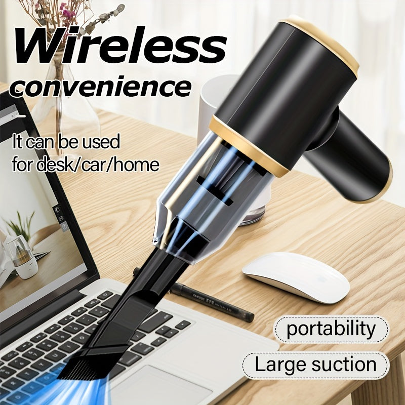 [Wireless Handheld Vacuum] Blow And Suction All-In-One Wireless Handheld Vacuum Cleaner - Computer Cleaning, Small Car Vacuum, for Home, Office, Pet Hair Cleaning Travel, Multiple Attachments, Ready to Use After Purchase, Upgraded Aluminum Fan, Power Batt