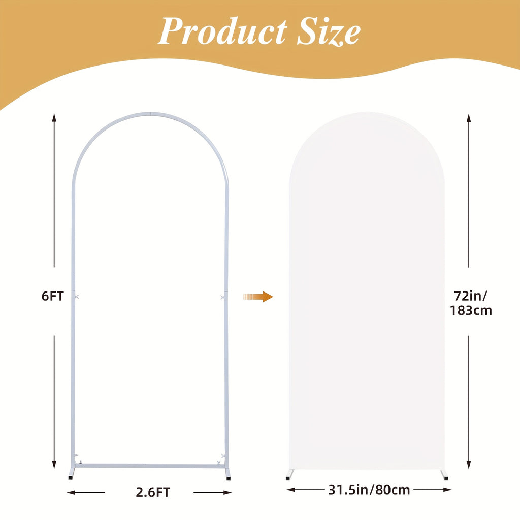 1pc Of 6ft Elegant Polyester Spandex Photography Backdrop, Stretchable And Wrinkle-free, with A Bottom Zipper Design for An Arched Cover Photo Background Prop, Suitable for Parties, Wedding Ceremonies, Gender Reveals, Birthday Parties, Etc.