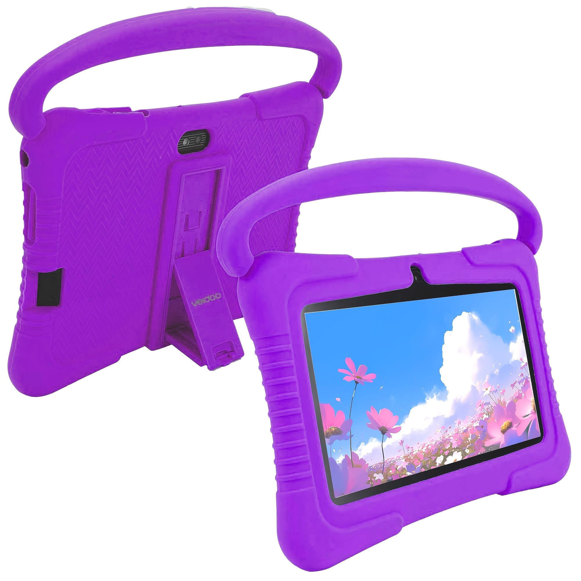 [Kids | Tablet] Veidoo 7 inch Kids Tablet | 2GB RAM+32GB ROM, Security Eye Screen, WiFi, Dual Camera, Educational Games, Parental Control APP, Android Tablet, Tablet with Drop Proof Silicone Cover (Pink)