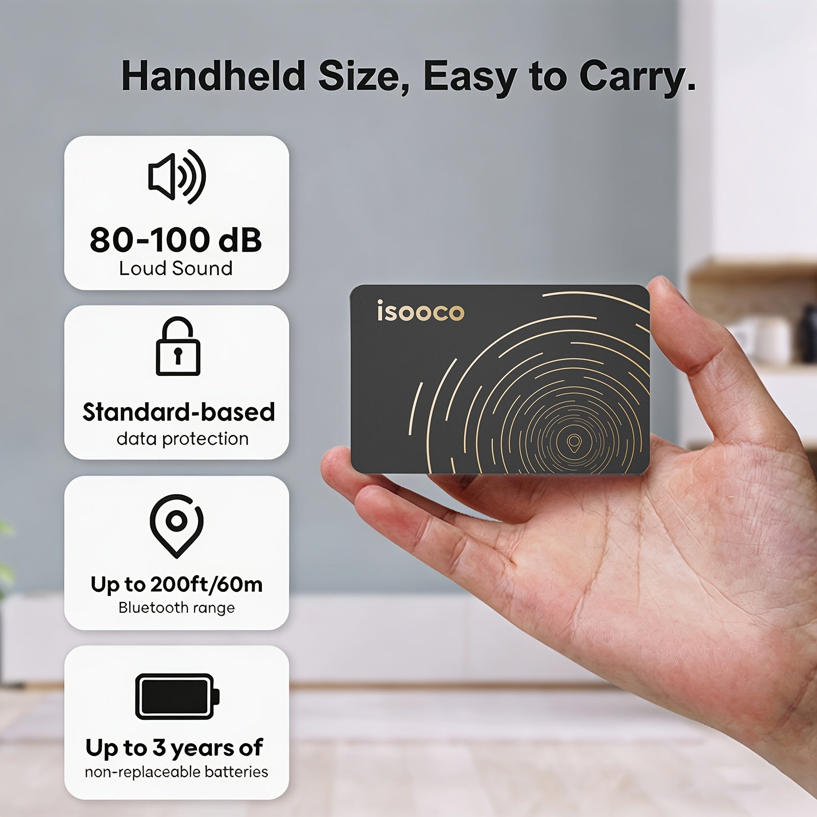 1pc/2pcs ISOOCO Ultra-thin Smart Wallet Tracking Card Item Tracker (only Supports IOS, Not Android), Portable Global Locator,, School Bag, Work Badge, Suitcase, School Bag, Handbag Finder, Used with Find My, 3-year Battery Life