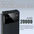 20000mah Large Capacity Mobile Power Supply, 5V2.1A Portable USB Charger, LED And Digital Display, For Ios/ Android Devices, 2xUSB Output, Type-c/ Micro Input, Safe And Stable Polymer Lithium Battery
