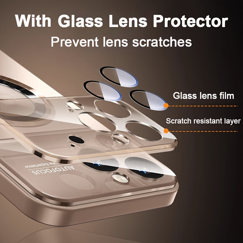 New Luxury Matte Titanium Phone Case, Compatible with Iphone 17 Pro, Iphone 17 Pro Max, Iphone 17 Air, And Iphone 17. Features Magnetic Wireless Charging, Shockproof Glass for Camera Lenses, And a Built-In Lens Protector. A Perfect Christmas Gift.