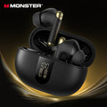 Monster Wireless Earbuds, Stereo Headphones With Noise-Cancelling Mic And LED Display, Built-in Mic For Clear Calls, Wireless Ear Buds For Sports