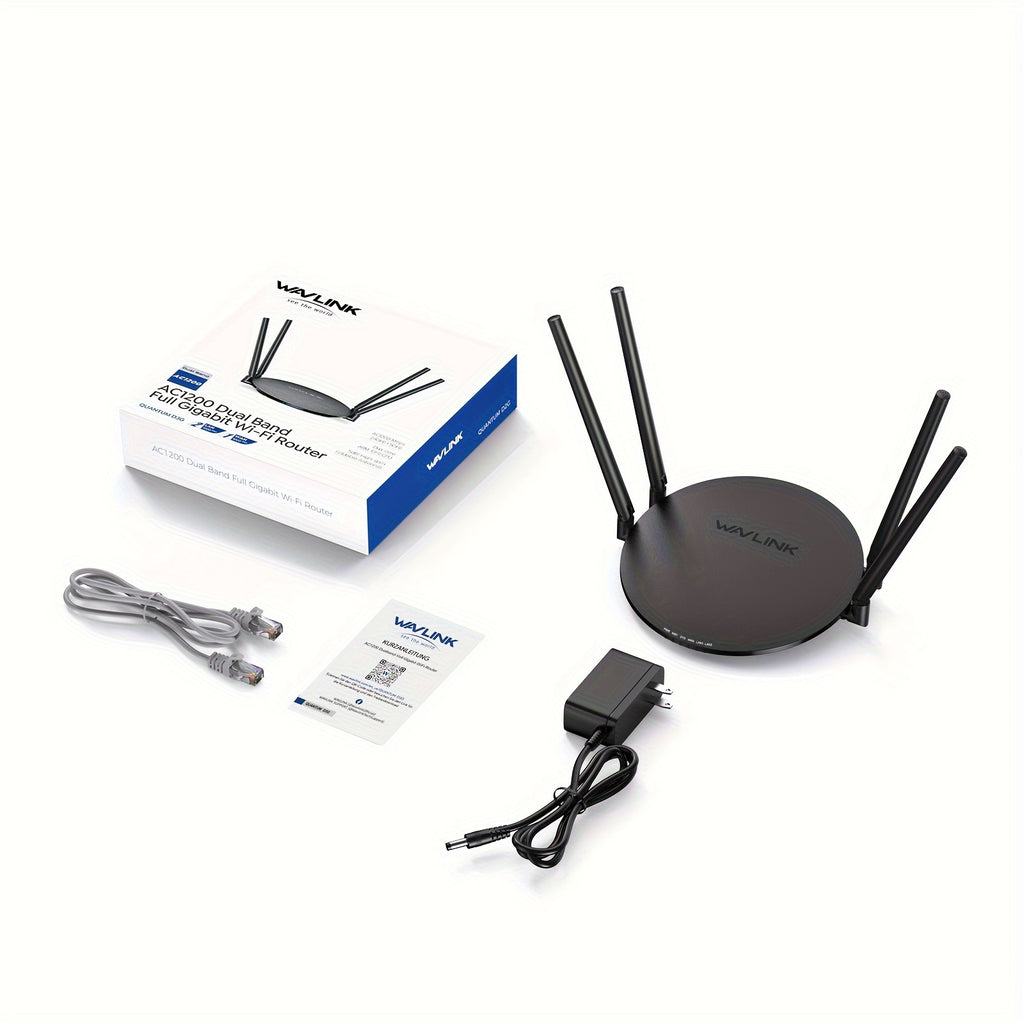WAVLINK Wireless Router 1200Mbps, Dual Band 5Ghz 2.4Ghz Wifi 5 Router with 1000Mbps WAN/LAN, Long Range Coverage for Home And Office, Supports Router/Access Point/Repeater Mode