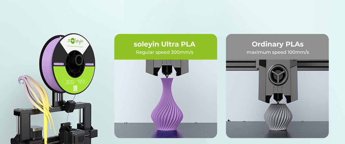 Creality SOLEYIN Ultra PLA Filament 1.75mm PLA 3D Printer Filament High Speed 30-600mm/s Dimensional Accuracy +/- 0.02mm, 1kg Spool (2.2lbs), Fit Most FDM 3D Printer