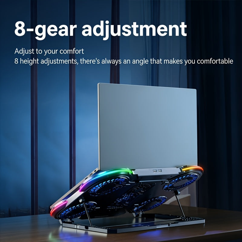 [Portable Laptop Cooler] Summer Must-Have Laptop Cooling Stand, ICE COOREL E-Sports 6-Core Silent Exhaust Fan Notebook Heat Sink, Portable Laptop Cooler, Essential for School Start Season And Daily Cooling