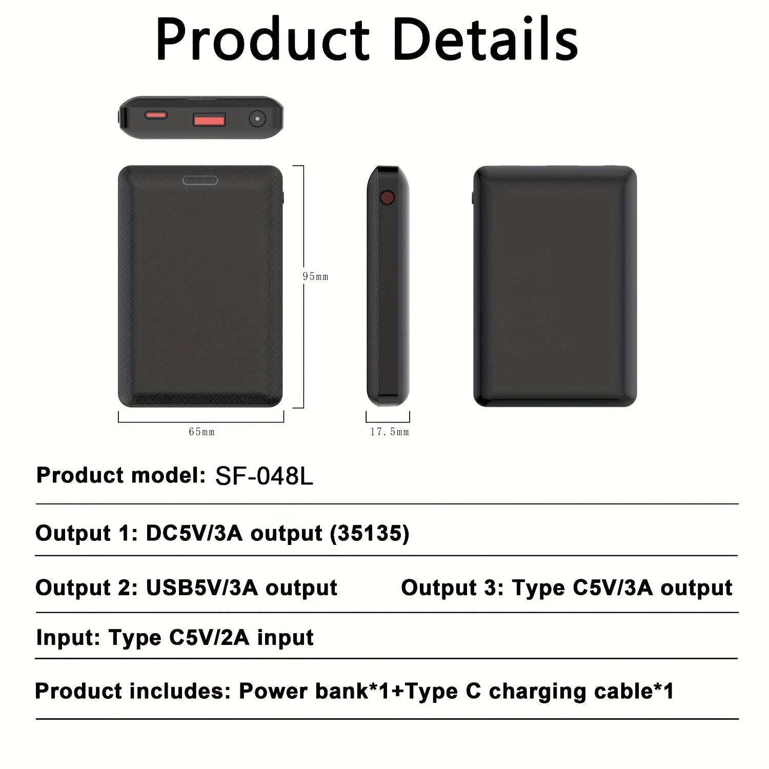 10000mAh Power Bank DC5V 3A Portable Charger External Battery Pack For Heating Vest Jacket Scarf Gloves Electric Heating Equipment