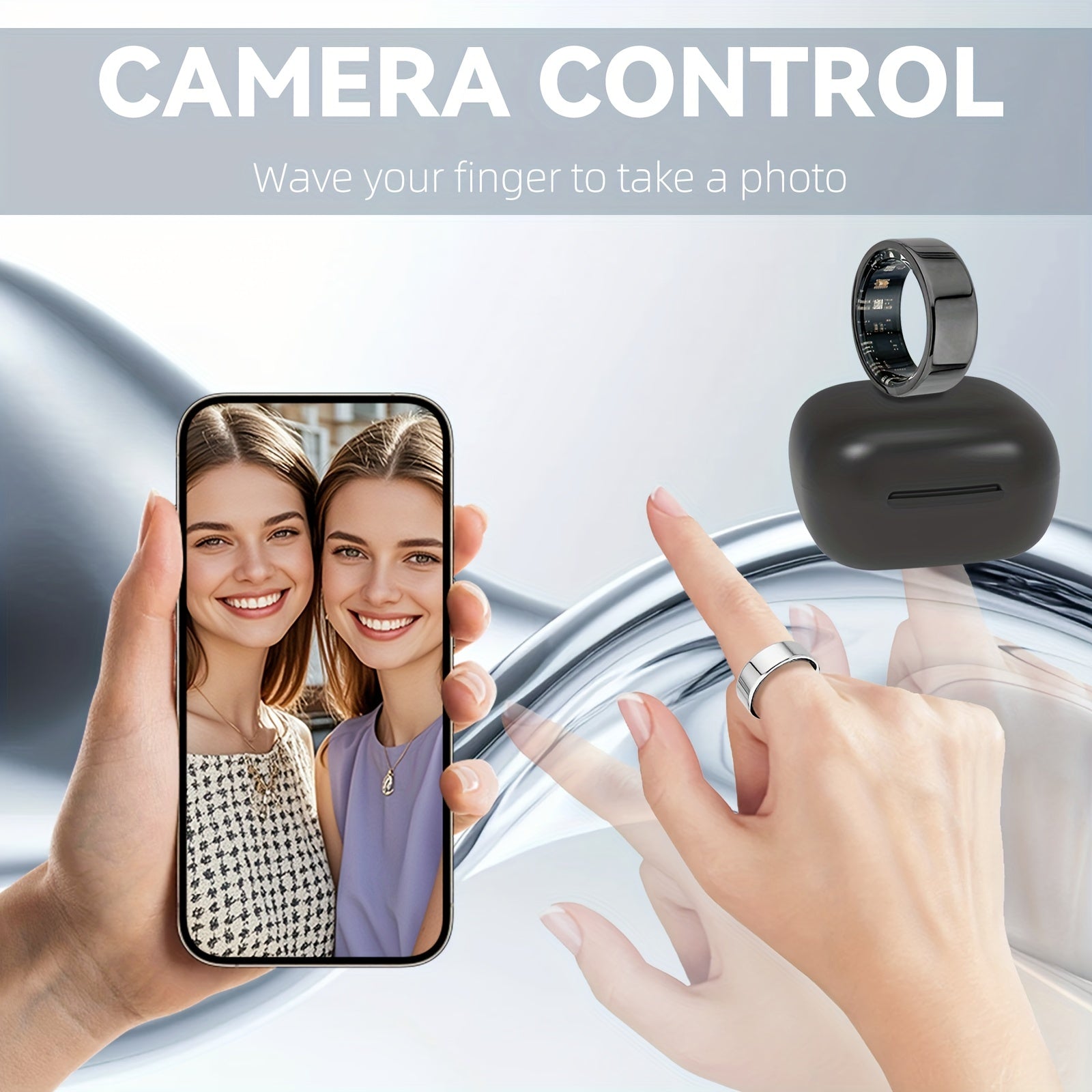 [Holiday Gifts] Smart Ring Health Tracker With Charging Compartment, Step Count Calorie Sleep Monitoring, Suitable For iPhone And Android Devices, Holiday Gifts For Family/Friends/Colleagues, Long Battery Life, Pedometer, Calorie Monitor, Modern Minimalis