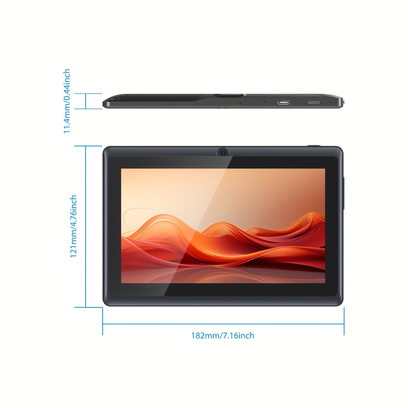 [Android 14 Tablet] PEICHENG 7-Inch, Android 14/12, CPU- A133/4GB(2GB+2GB)RAM/32GB ROM, Tablet Computer, 1024X600 High-Definition IPS Screen, 3000Mah Battery, Dual Cameras 2MP Front And 5MP Rear, 2.4G Wifi, Type C Interface, Supporting Reading, Tablet, Pa