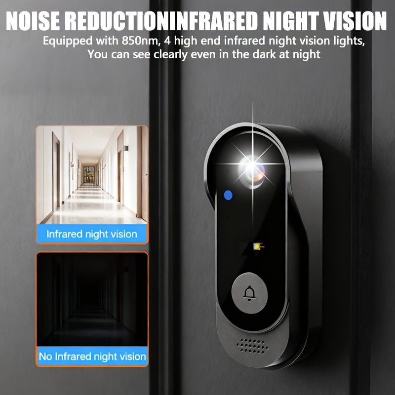 1 Set Smart Wireless Video Doorbell, No WIFI, 4.3"Display Screen, SD Monitor, Waterproof, Two-Way Audio, 2.4G Wireless Connection, 120° Angle, No APP, Highquality Lens Doorbell Camera, Rechargeable Battery
