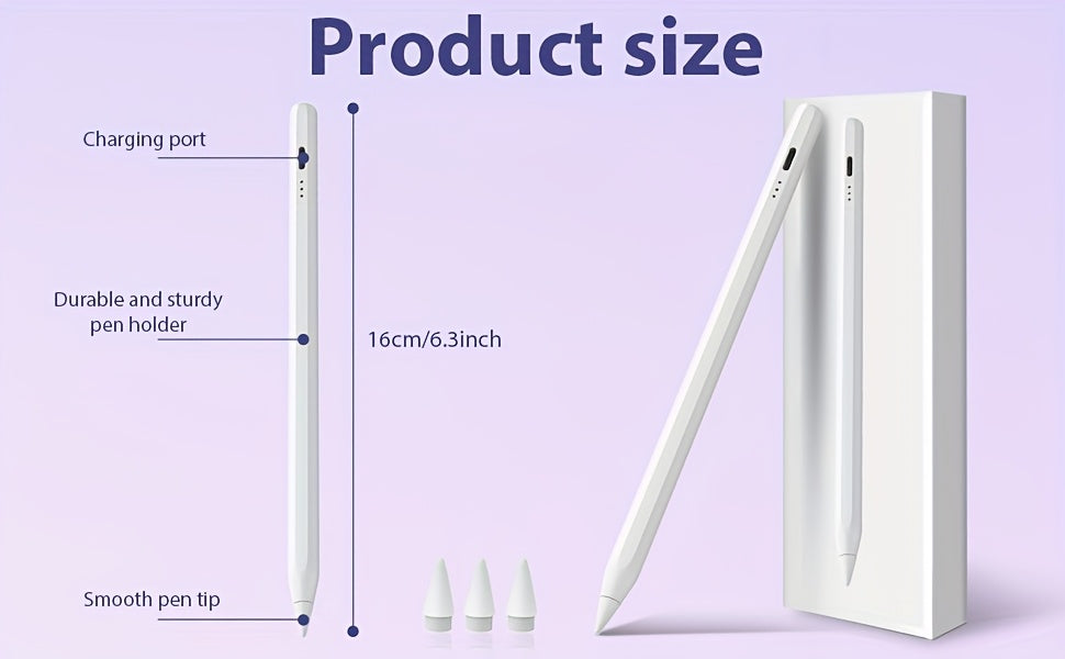 Magnetic Wireless Charging Pencil 2nd Generation for iPad 2018-2023 Model Compatible with Pro11in 1/2/3/4, Pro 12.9in 3/4/5/6, Air 3/4/5, Mini 5/6, iPad 6/7/8/9/10 Student Gift Idea