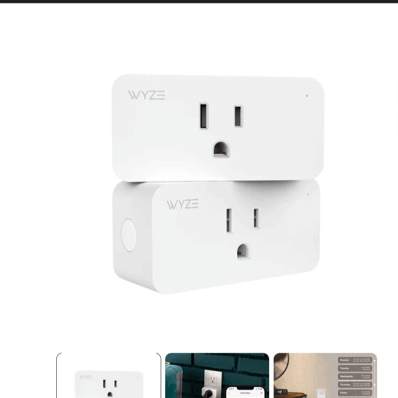 Wyze Plug, 2.4GHz WiFi Smart Plug, Works with Alexa, Google Assistant, IFTTT, No Hub Required, White – A Certified for Humans Device, White, 2 Pack