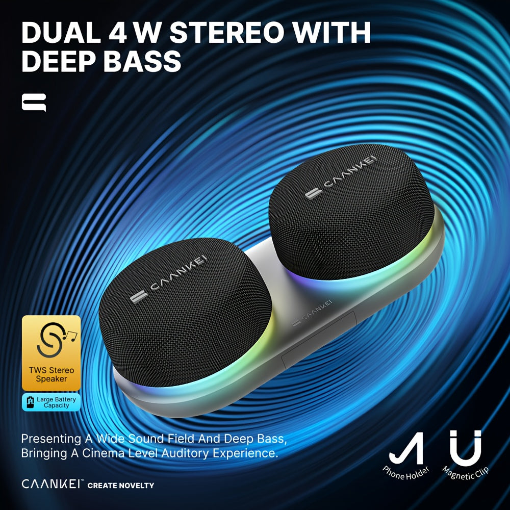 [Portable Dual Speakers] The Latest Compact And Portable Speaker With A Charging Base, 60-Hour Super Long Battery Life, Suitable For Computers And Mobile Phones, Powerful Penetration, Dual Speakers With High-Quality Sound, Strong Bass Surround Stereo Soun