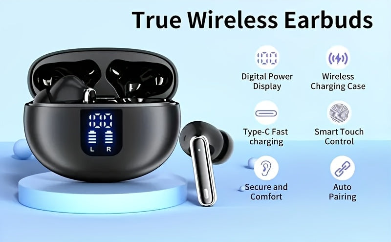 AI Translation Earphones Smart Noise Cancelling Earphones 3-in-1 Translate 144 Languages, 6 Microphones Noise Cancelling Long Battery Life, Hifi Sound Quality, Smartphone Universal, Perfect for Business And Travel