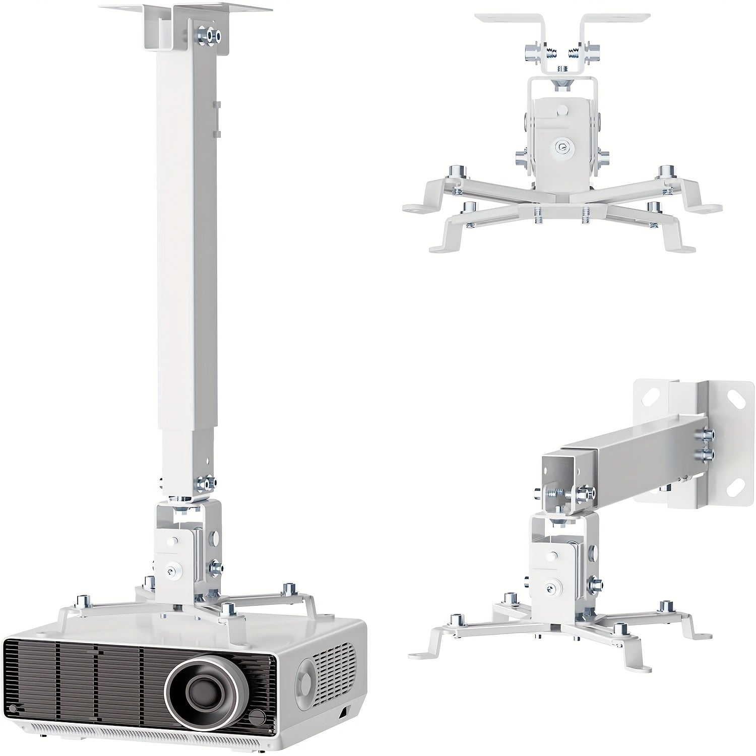 Ceiling Mounted Projector Bracket, Compatible with General Projectors, LCD/DLP Projector Bracket, with Adjustable Angle Height And Extendable Arm - 40 Pound Load High-Quality Projector Hanger