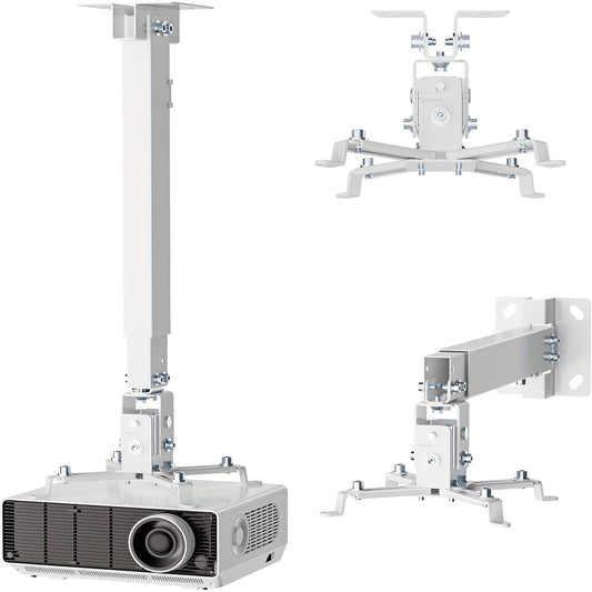 Ceiling Mounted Projector Bracket, Compatible with General Projectors, LCD/DLP Projector Bracket, with Adjustable Angle Height And Extendable Arm - 40 Pound Load High-Quality Projector Hanger