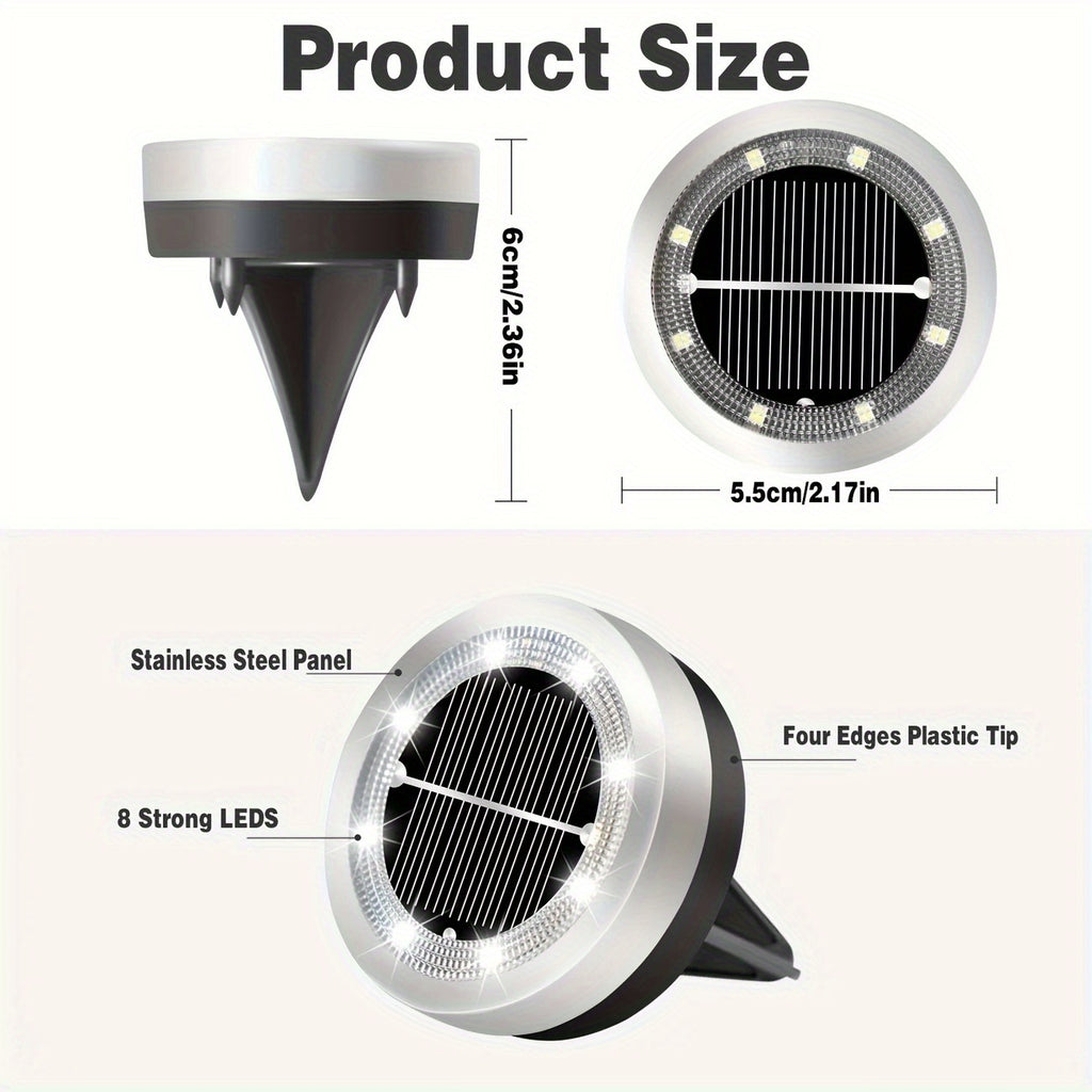 [Solar Light] Solar Ground Decorative Light, Upgraded With 8LED, Durable, Easy To Install, Suitable For Vegetable Gardens, Parks, And Decorative Lighting Options, Outdoor Lighting | Modern Solar Light | Durable Solar Panel, Solar Light, Landscape Illumina