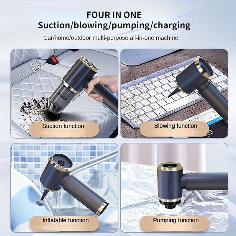 High-power Cordless Vacuum Cleaner That Can Suck Dust And Blow Air, with A Suction Power Of 6KPA. It Can Be Used In Both Cars And Homes. It Can Also Suck Or Blow Dust, And Has Complete Accessories, Making It Very Suitable for Cleaning Dust On Cars