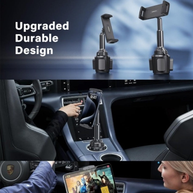 [Adjustable Car Tablet Holder] APPS2 Car Tablet Holder for Car, Adjustable Clamp Mount (Up to 8.3"), 10.57" Height Adjustable Ipad Holder for 4.3"-11" Cell Phones And Tablets, Perfect Travel Companion